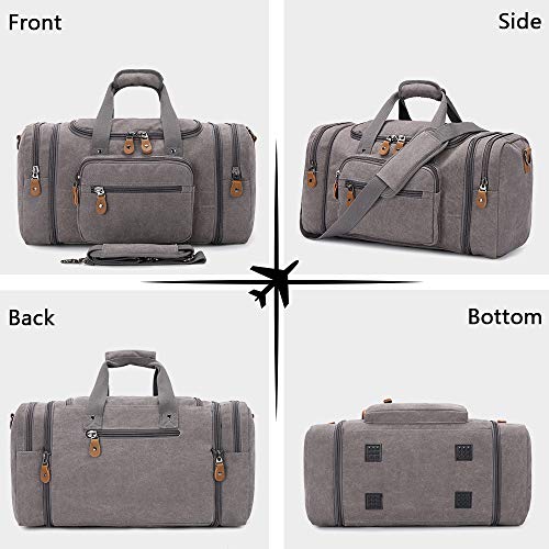 Gonex Canvas Duffle Bag for Travel 50L/60L Duffel Overnight Weekender Bag