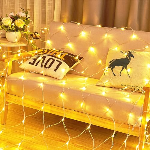 Yakimz 200 LED Lichternetz, 2x2M Lichterkette Netzlicht, LED...