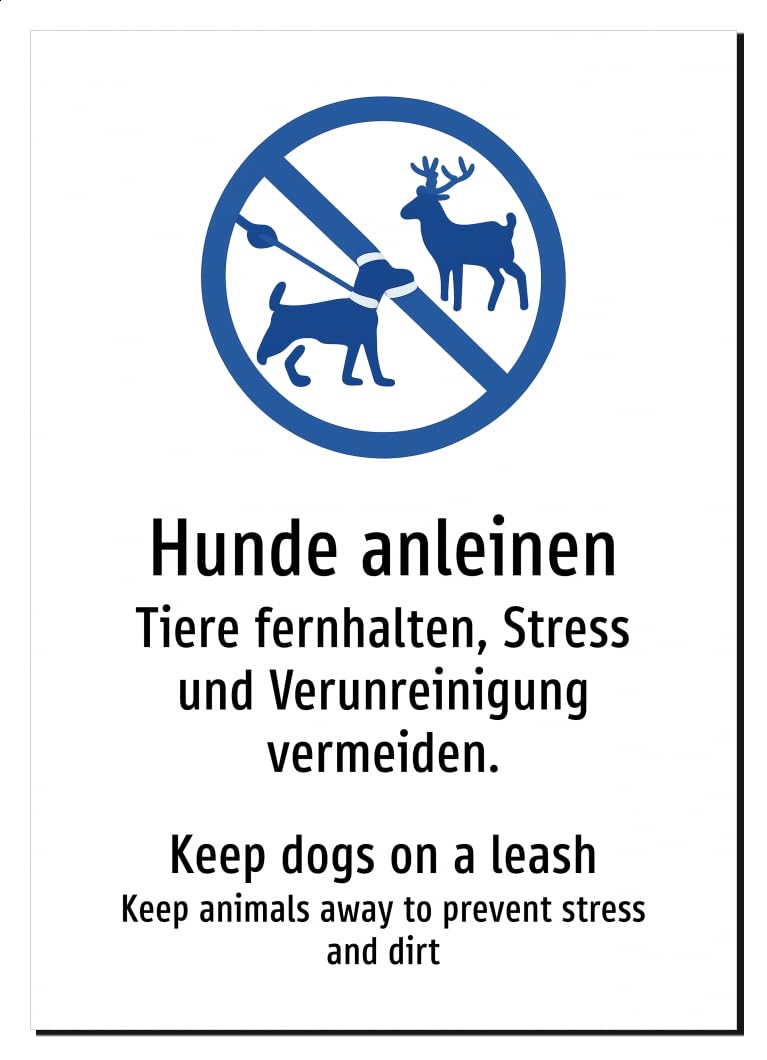 33891-DEEN-S-06 | Hunde anleinen Schild | Deutsch Englisch | zweisprachig