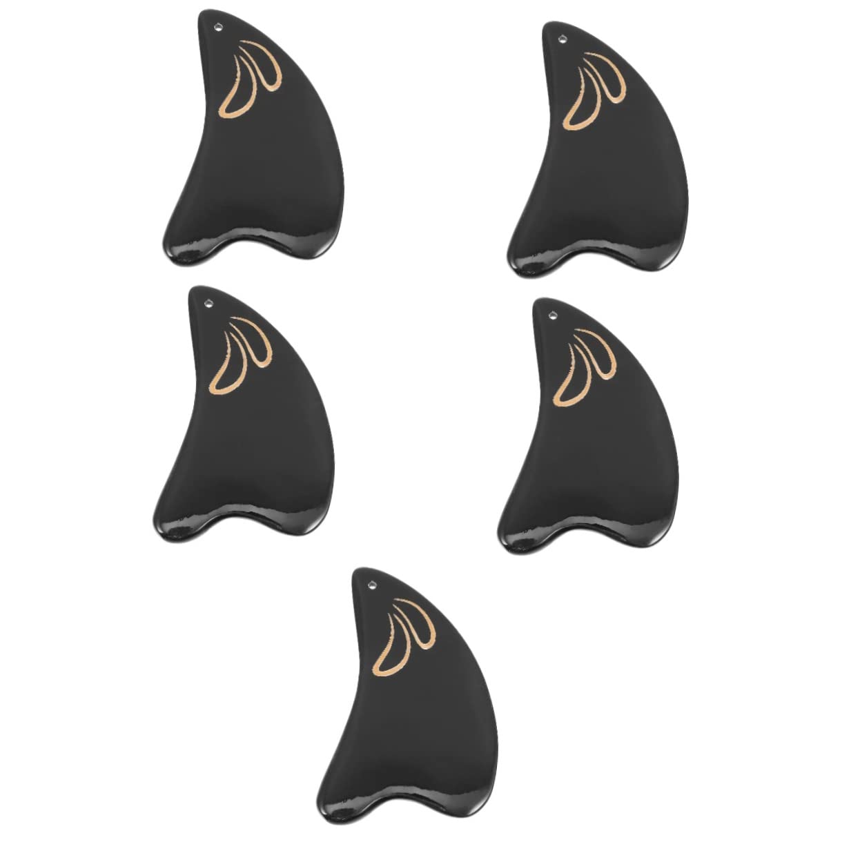 Healvian 5piezas Gua Sha De Cuerno De Búfalo Para Masaje Facial y Corporal Herramienta De Relajación Muscular Accesorio De Bienestar Para Hogar Compacto y Fácil De Usar