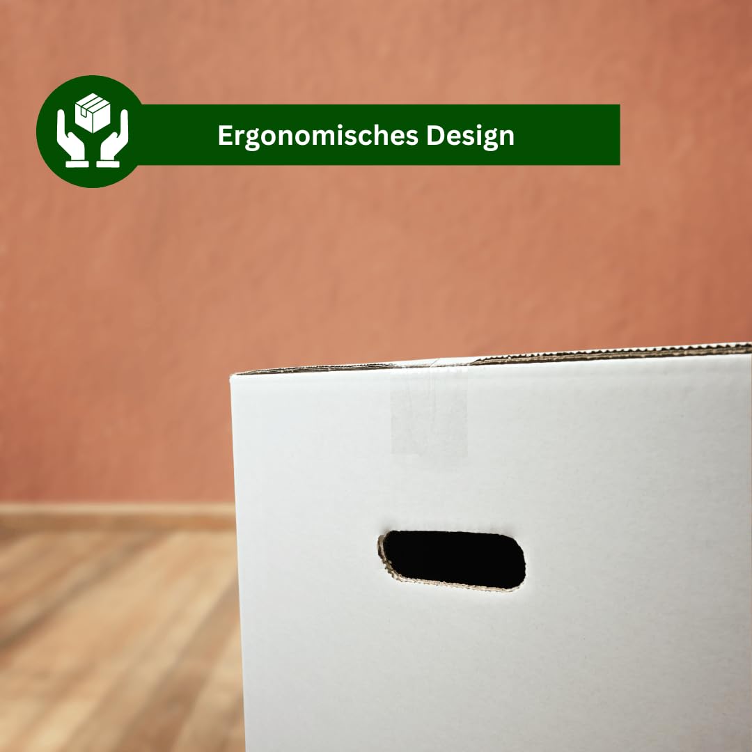 Parspack Verpackungen Umzugskarton, 585 x 350 x 335 mm, Versandkarton, Bücherkartons, Aktenkartons, Übersiedlungskarton, Umzugsbehälter, TOP Umzug,Karton, Weiß, 25 Stück, Stückpreis € 2,99