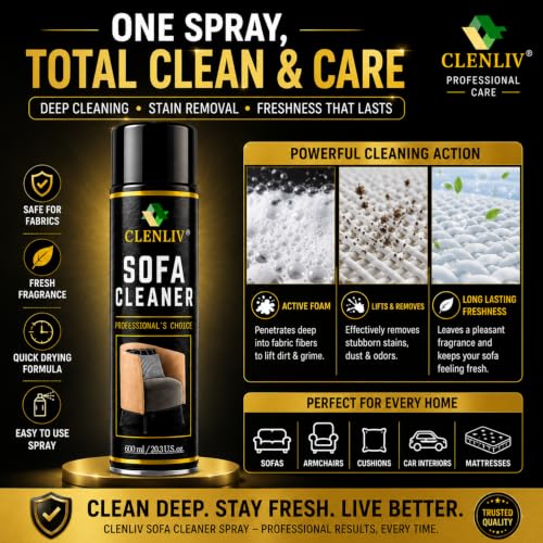 Image of Sofa Foam Cleaner - Waterless Sofa & Carpet Cleaner Foam | Quick Dry Fabric Upholstery Spot Remover | Anti-Odour Fabric and Cushion Cleaner | 600ML |