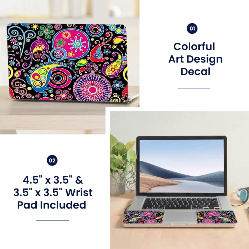 Image of LSS 15 15.6 Inches Laptop Notebook Skin Sticker with 2 Wrist Pads - Reusable Cover Protector Vinyl Sticker Cover Decal Fits 13 inch - 16 inch HP Asus Acer Samsung - Art Design