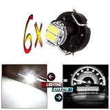 cciyu 6 x T3 White 2-1206-SMD LED Neo Wedge Instrument A/C Lights Bulbs T3-8mm Base Diameter / 39397-SA5-003 Fit 2001-2010 For Honda For Accord Odyssey