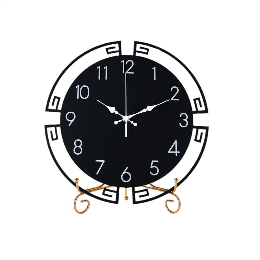 shangguanyun456 Vintage table clock Desk Clock Chinese Style Table Clocks Metal Simple Desktop Living Room Home Art Decoration(Large)