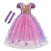 HIHCBF Girls Rapunzel Princess Sofia Costume Sequins Birthday Christmas Halloween Cosplay Fancy Dress Up Ball Gown 6-7T