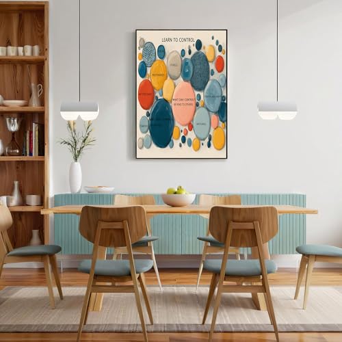 Art mural sur toile cercle de texte multicolore déco 60x90cm - 3