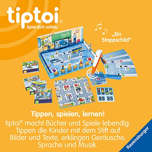Ravensburger tiptoi Spiel 00173 - Sicher im Straßenverkehr - Lernspiel ab 4 Jahren, lehrreiches Verkehrsspiel für Jungen und Mädchen, für 1-4 Spieler