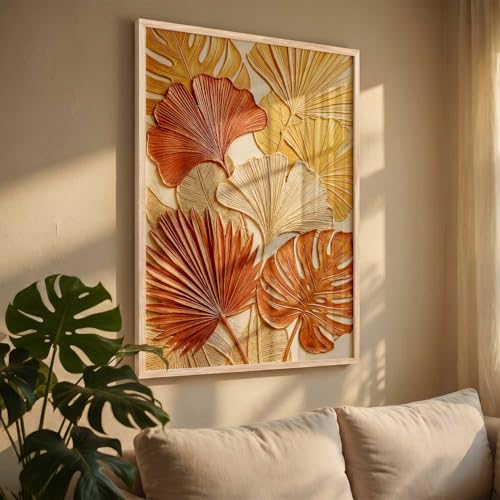 Image of kotart Floral Wall Art Home Decoration | Aesthetic BohoPaintings With Frame For Living Room Bed Room Hotel Wall Decor Digital Reprint (19x25 inch)