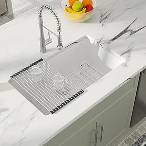 Dcolora33quartzgranitecompositewhitekitchensinkundermountsinkdeepsinglebowlroundcorner33x19dcgu7750 Urban Country Home Decor Dcolora 33 quartz granite composite white kitchen sink undermount sink deep single bowl round corner 33×19 dc gu7750 urban country home decor