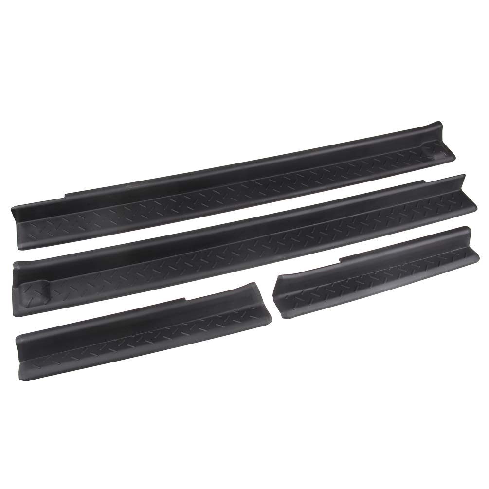 MINGLIÃ‚ Front and Rear Entry Guards Door Entry Sill Plate Protectors For 2007-2016 Jeep Wrangler
