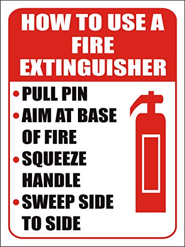 eSplanade How to use Fire Extinguisher Sign Sticker Decal - Easy to Mount Weather Resistant Long Lasting Ink (Size 12