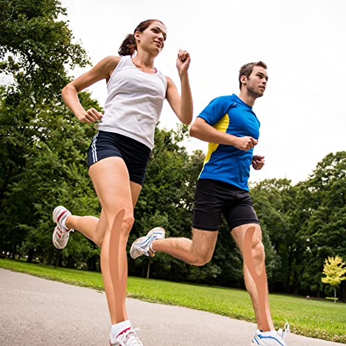 Fyy Athletic Tape, No Sticky Residue & Easy Tear Waterproof Kinesiology Tape Sports Tape For Fingers Ankle Wrist & Injury Taping, 2” X 5.47 Yard Per Roll, Nude #TOP2