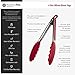 StarPack Basics Silicone Kitchen Tongs 9-Inch - Stainless Steel with Non-Stick Silicone Tips, High Heat Resistant to 480°F, For Cooking, Serving, Grill, BBQ & Salad (Cherry Red)