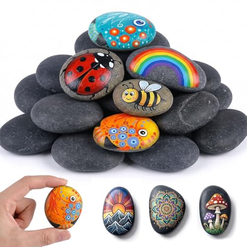 VGOODALL 15PCS Painting Rocks River Rocks for Painting DIY Rocks Natural Smooth Rocks for DIY Craft School Kindness Project Decorations