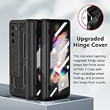 Miimall Etui do Samsung Galaxy Z Fold 2 z ochroną zawiasów, magnetyczne etui Z Fold 2 z wbudowaną osłoną ekranu HD i podpórką, twarde PC wytrzymałe etui na zawiasy zapobiegające upadkowi do Z Fold