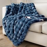 Electric Heated Blanket for Girls & Women, Soft & Luxurious, Faux Rabbit Fur Heating Throw Blankets, 6 Heat Settings, Overheat Protection, Quick Heating, Memory Function, Gift-Ready Design, 50'x60'