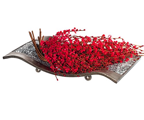 Creative Scents Schonwerk Centerpiece For Dining Room -Crackled Mosaic Design- Home Coffee Table Decor Decorations Centerpiece For Dining/Living Room- Best Wedding Gift (Silver) #TOP3