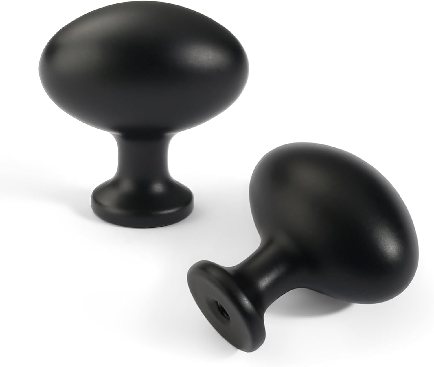 6 Pack Oval Cabinet Knobs, 1-1/3 Inch Zinc Alloy Drawer Knobs, Dark Antique Brass Cabinet Hardware for Kitchen Cabinets, Bathroom, Dresser and Vanity