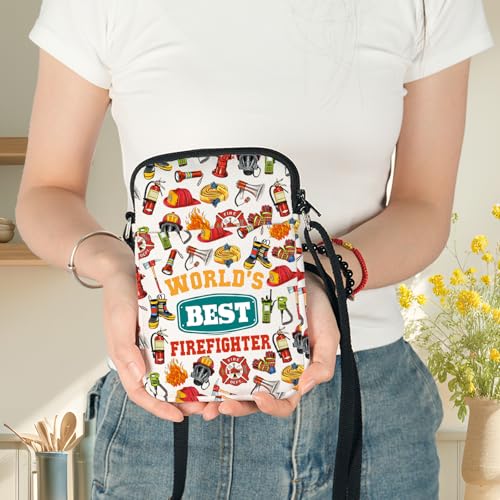 G2TUP Funny Firefighter Crossbody Bag Firefighter Gift World's Best Firefighter Shoulder Bag Firefighter Graduation Merch4