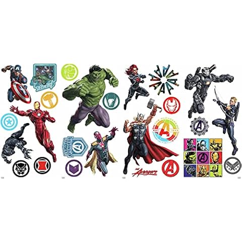 RoomMates RMK4289SCS Peel and Stick, 26 Wall Decals, red, Green, Blue, Black, Purple, Yellow Cover