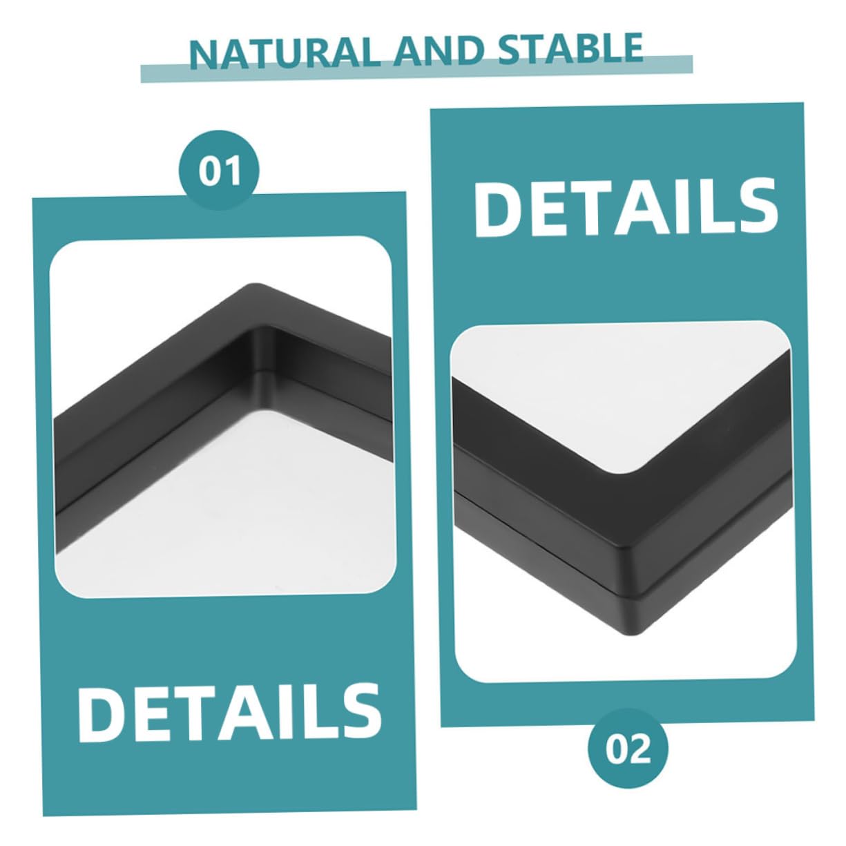 COLLBATH Jewelry Display Case Floating Jewelry Showing Box 3d Floating Frame Display Base Safe Storage Black