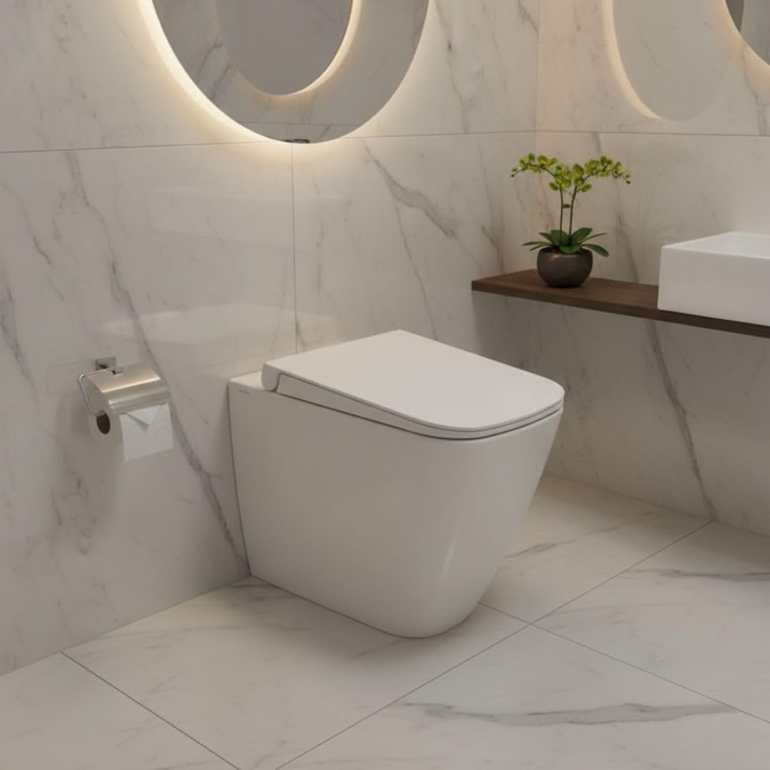 WC filomuro rimless in ceramica con fissaggi nascosti 36x54 cm scarico 4,5L – Mia+ | Ceramica Dolomite