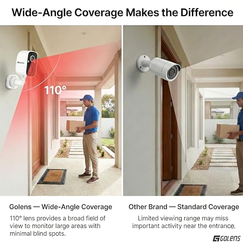 Image of Golens WC09K 2K WiFi Security Camera Outdoor, 5000mAh Rechargeable Battery Powered CCTV Camera, Color Night Vision, AI Motion Detection, Two-Way Audio, Sound & Light Alarm, Waterproof Heavy-Duty