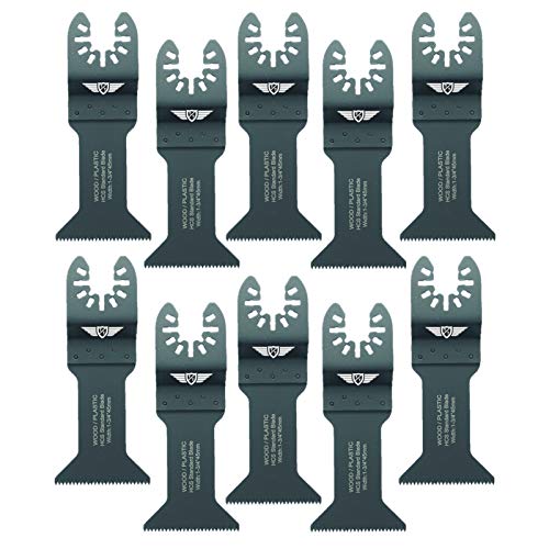 10 x TopsTools FA44L_10 44 mm lange Holzklingen mit Schnellmontage, kompatibel mit Dewalt Stanley Black und Decker Bosch Fein (Non-StarLock) Makita Milwaukee Parkside Worx Workzone Multitool-Zubehör