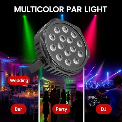 Image of LED PAR DJ Lights 7-Channel Jump Change Mode | Ideal for Wedding Parties | Events | DJ Stage | DJ Light | Home DJ Lights | Stage DJ Lighting | (18LED-DJ-Light)