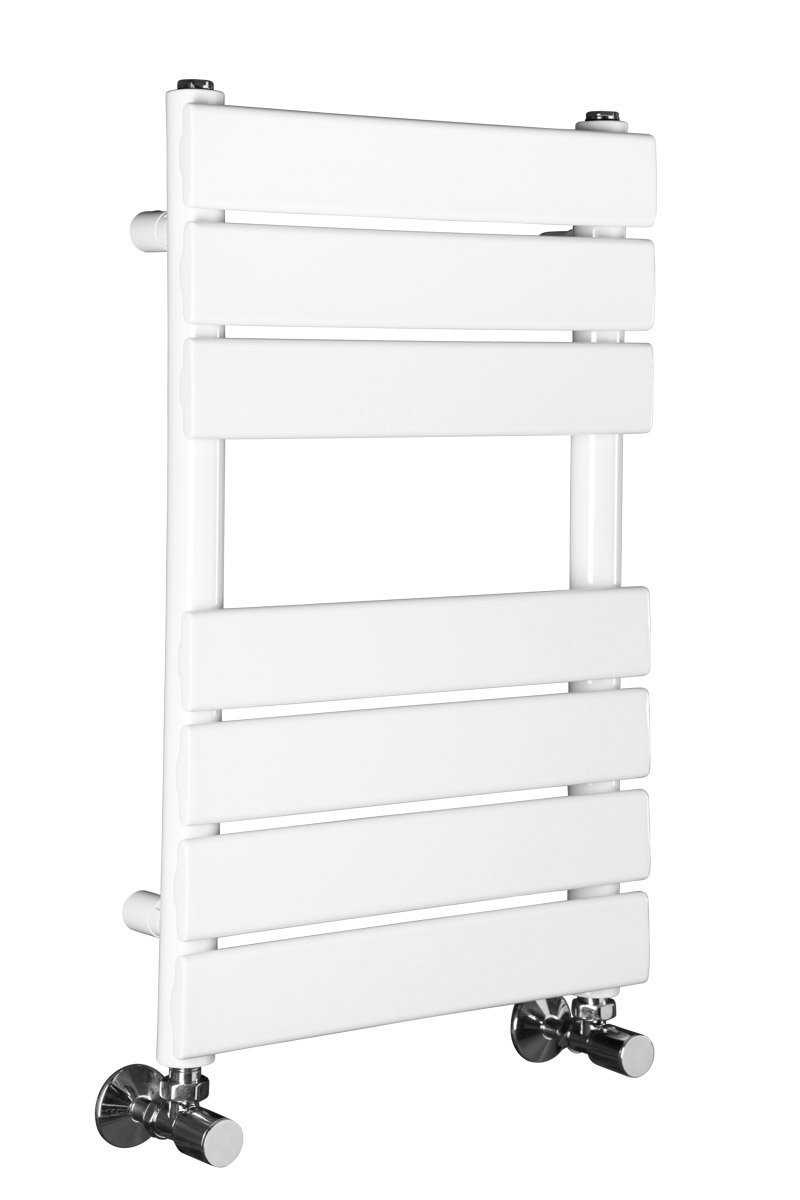 Warmehaus Designer Bathroom Flat Panel Heated Towel Rail Radiator Ladder Rad 650 x 400 mm - White — image 1
