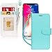 FYY Luxury PU Leather Wallet Case for iPhone Xs (5.8") 2018/iPhone X/10 2017, [Kickstand Feature] Flip Folio Case with [Card Slots][Note Pockets] for iPhone Xs (5.8") 2018/iPhone X/10 2017 Mint Green