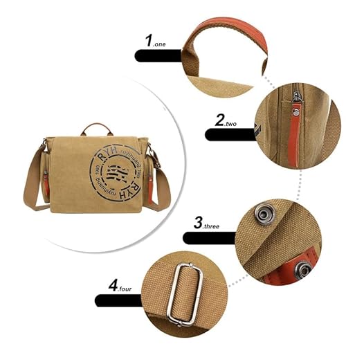 MANNUOSI Uomo Borsa a tracolla in tela Sacchetto