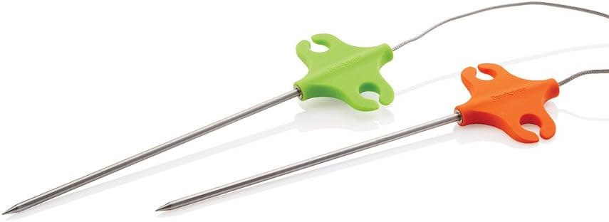 Two temperature probes with color-coded handles