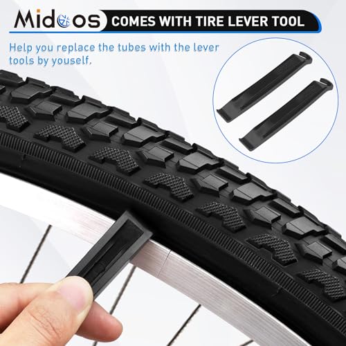 Midcos 700C Bike Tires, 2 Pack 700x38c Bike Tire, Bicycle Tires and Tube Set with 2 Tire Levers, 40-622 700x38c Road Bike Tires Compatible with 700 x 35C/36C/37C/38C/40C Bike Bicycle Tires and Tubes