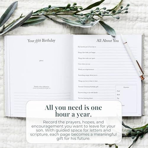 Baby Memory Book - Childhood Memory Book For Milestones - Baby Photo Album with Writing Space - Family Keepsake Journal w/Prompts (Grey,230 Pages)
