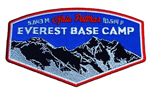 Mount Everest Base Camp Kala Patthar Patch (5 Inch) Fully Embroidered Iron / Sew on Badge Applique Himalayas Mountain Trek Souvenir