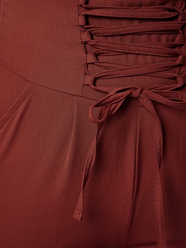 Image of Miss Chase Women's Brick Red Criss Cross Tie-Up Pants