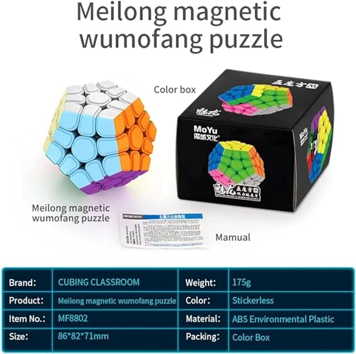 Image of HAWKISTER Kid Moyu Meilong Megaminx M Magnetic Stickerless Speed Cube Meilong Magnetic Wumofang Puzzle Cube