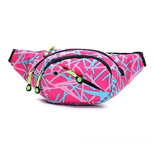 Fanny Pack Fashion Waist Chest Bag Adjustable Belt Chest Shoulder Pack Casual Bag Bum Bags Hip Pouch for Running Hiking Fitness Cycling Beach Travel Concert Festival (Pink)
