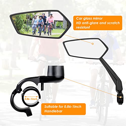 Arkham Bike Mirror For Handlebar Adjustable Bicycle Rear View Mirror 360 Rotatable, Hd Glass Bicycle Mirror Shakeproof, Easy Installation,Wide View Angle, Essential Bike Tool For All Bicyclists,Left #TOP5