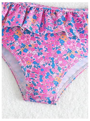 GORGLITTER Girl's Swimsuit Floral Ruffle Bikini Set High Waisted Thong Cute 2025 Bathing Suit4