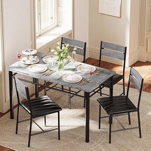 IRONCK Dining Table Set for 4, Grey — photo 3 of 6