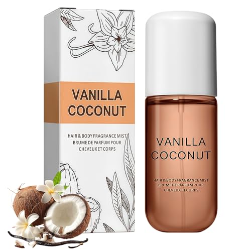 Coconut Vanilla Body Spray for Women, Vanilla Skin Body Mist, Hair & Body Fragrance Mist for Women