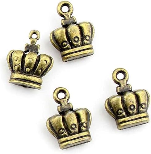 Joyas conclusiones encantos de bronce antiguo fl2635 Corona Craft Lots Reparación Suministros