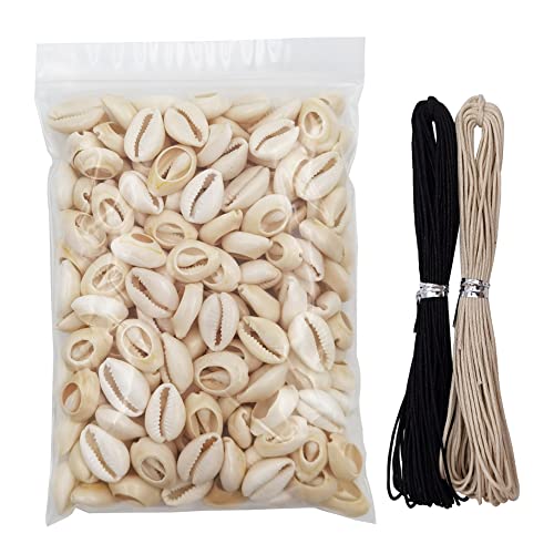 INSPIRELLE 8 Ounces (160-220 Pieces) Natural Spiral Cowrie Shell Beads, Cut Sea Shell Connectors, White 0.7