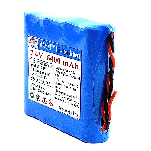 Image of MAENT 7.4V 18650 Lithium ion Rechargeable Battery 2S2P 2 Wire 5264 POS 8.4V for Electronics Toys Lighting Equipment POS Swipe Machine - 3C Rated (2 Wire, 6400 mah)