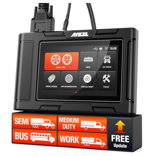 ANCEL HD3400 Pro Heavy Duty Truck Scanner | DPF Regeneration, Lifetime Free Update, Compatible with Commercial Vehicles with Cummins, Paccar, Caterpillar, Detroit, Volvo, Mack, International Engines