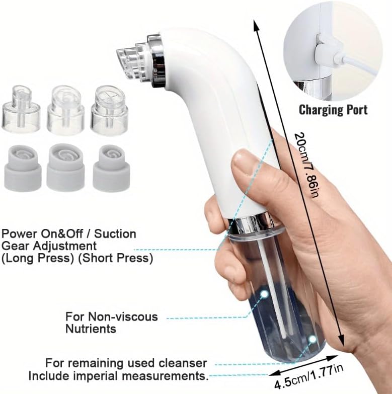 Rechargeable Electric Blackhead Cleaner: Supports USB Charging and deep Pore Cleaning, with a Built-in 300mAh Battery. This Ideal Skincare Tool for Women is Also a Great Gift for Festivals image 3
