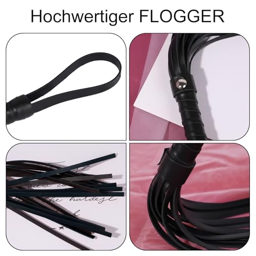 Sex Peitsche, 2 Stück Erotik BDSM Flogger Spielzeug inkl Peitschen und Paddel, Sexspielzeuge für Paare Sex Toys für Frauen und Männer